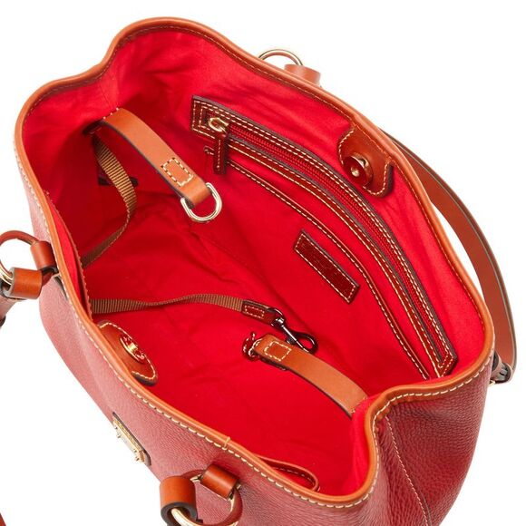 Dooney & Bourke Pebble Grain Small Briana with Pouch - Red - Picture 3 of 4
